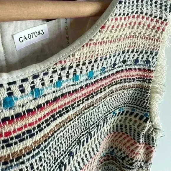 NWT 1. State Women’s Gypsy Night Boho Tweed White  Pink Stylish Summer Top Small - Picture 8 of 12